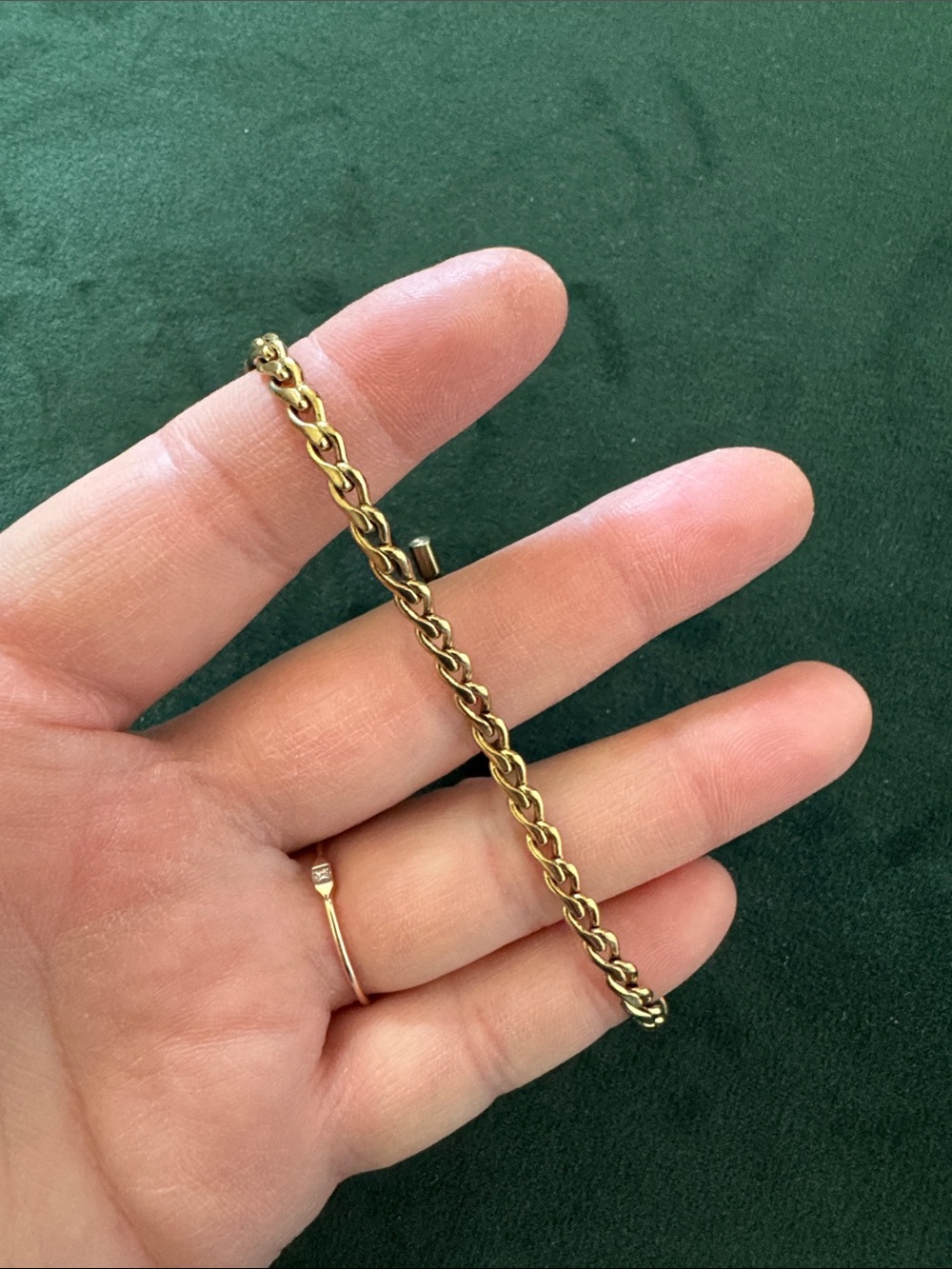Leather and gold chain Fossil bracelet - Picture 3 of 4